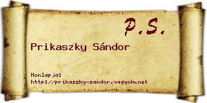 Prikaszky Sándor névjegykártya